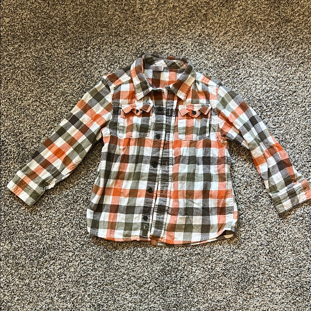Gymboree Orange and Black Button Down Shirt